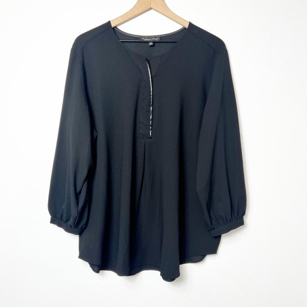 MACDOUGAL AND HOUSTON BLACK LONG SLEEVE WOMEN BLOUSE SIZE 1X